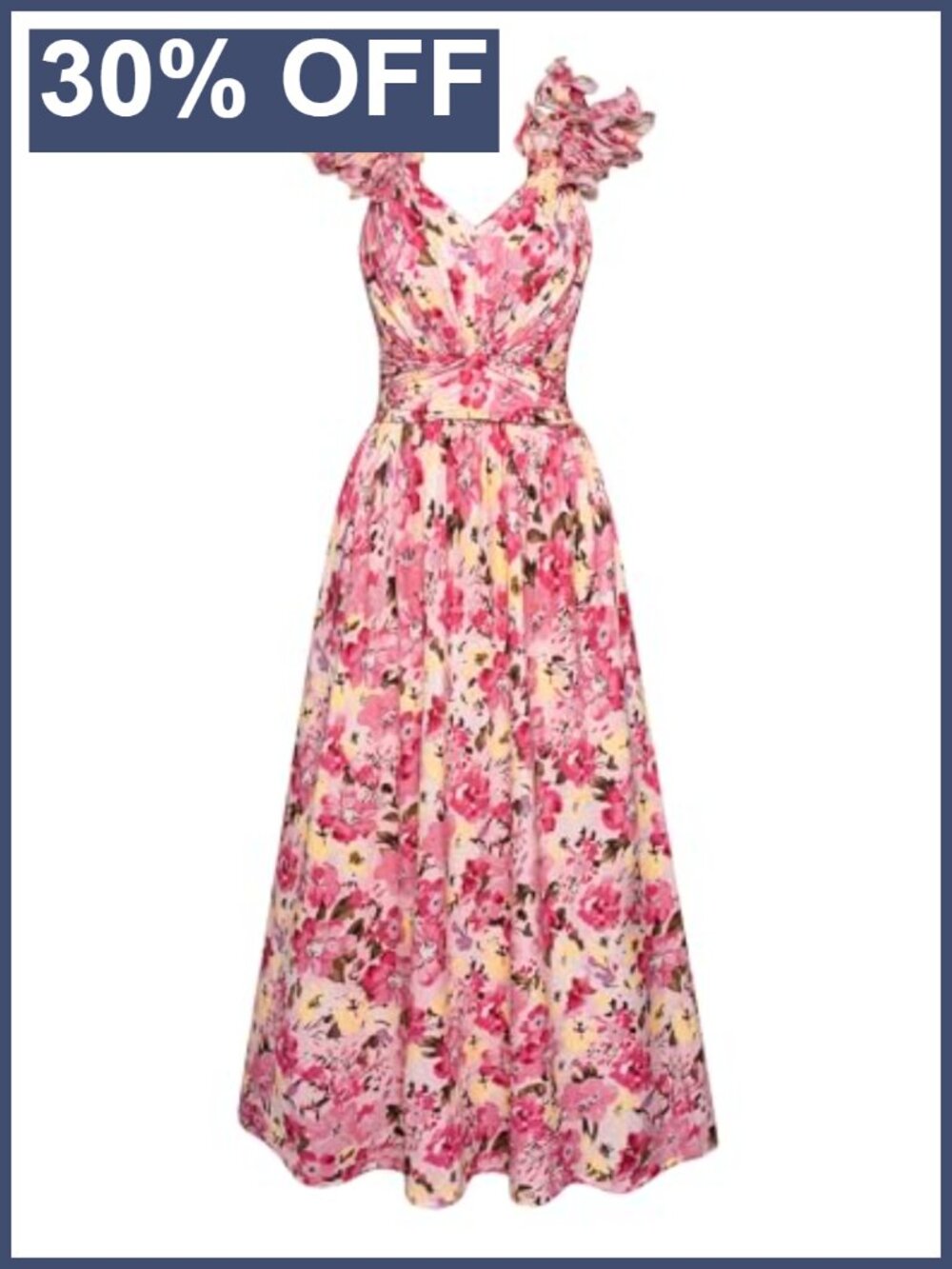 Women's Sleeveless Sweetheart Floral Maxi Dress with Pockets Ruffled Smocked